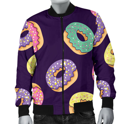 Donut Pattern Print Design DN08 Men Bomber Jacket