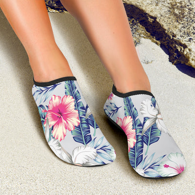 Hibiscus Print Aqua Water Shoes