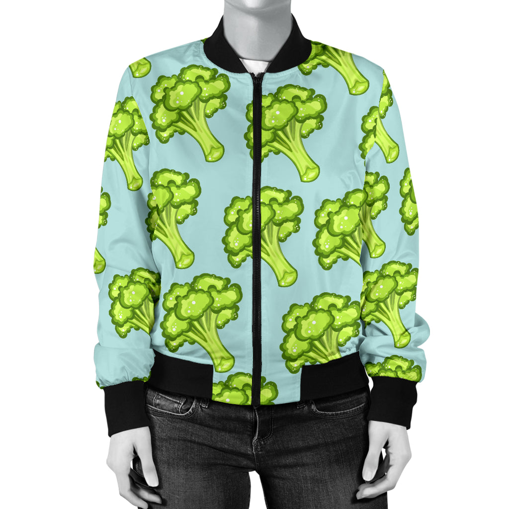 Broccoli Pattern Print Design 02 Women's Bomber Jacket