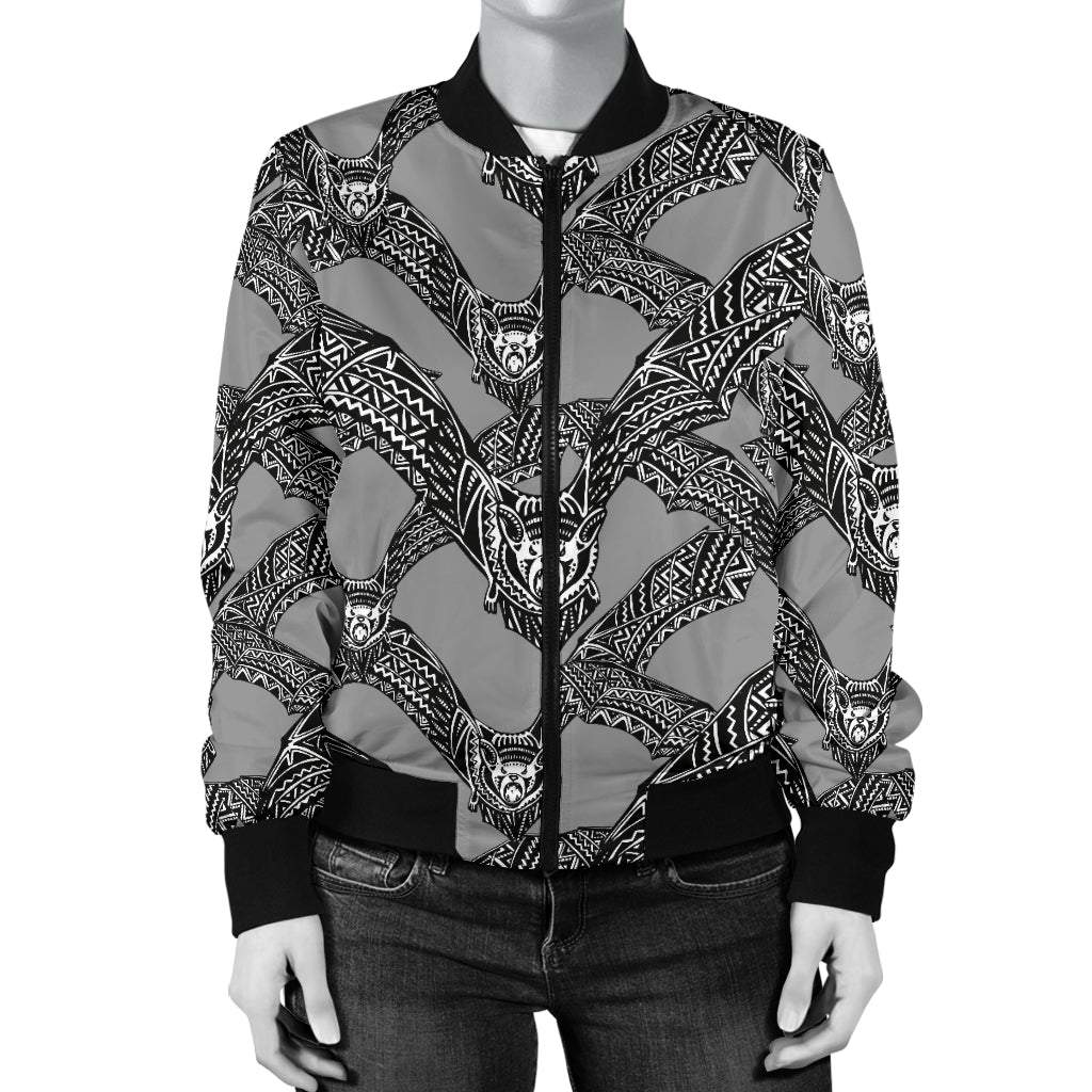 Bat Pattern Print Design 04 Women's Bomber Jacket