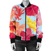 Hibiscus Pattern Print Design HB020 Women Bomber Jacket