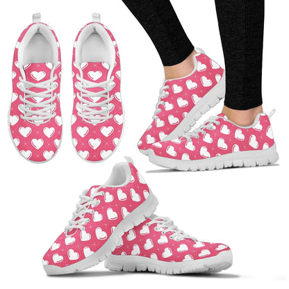 Heart Pattern Print Design HE07 Sneakers White Bottom Shoes