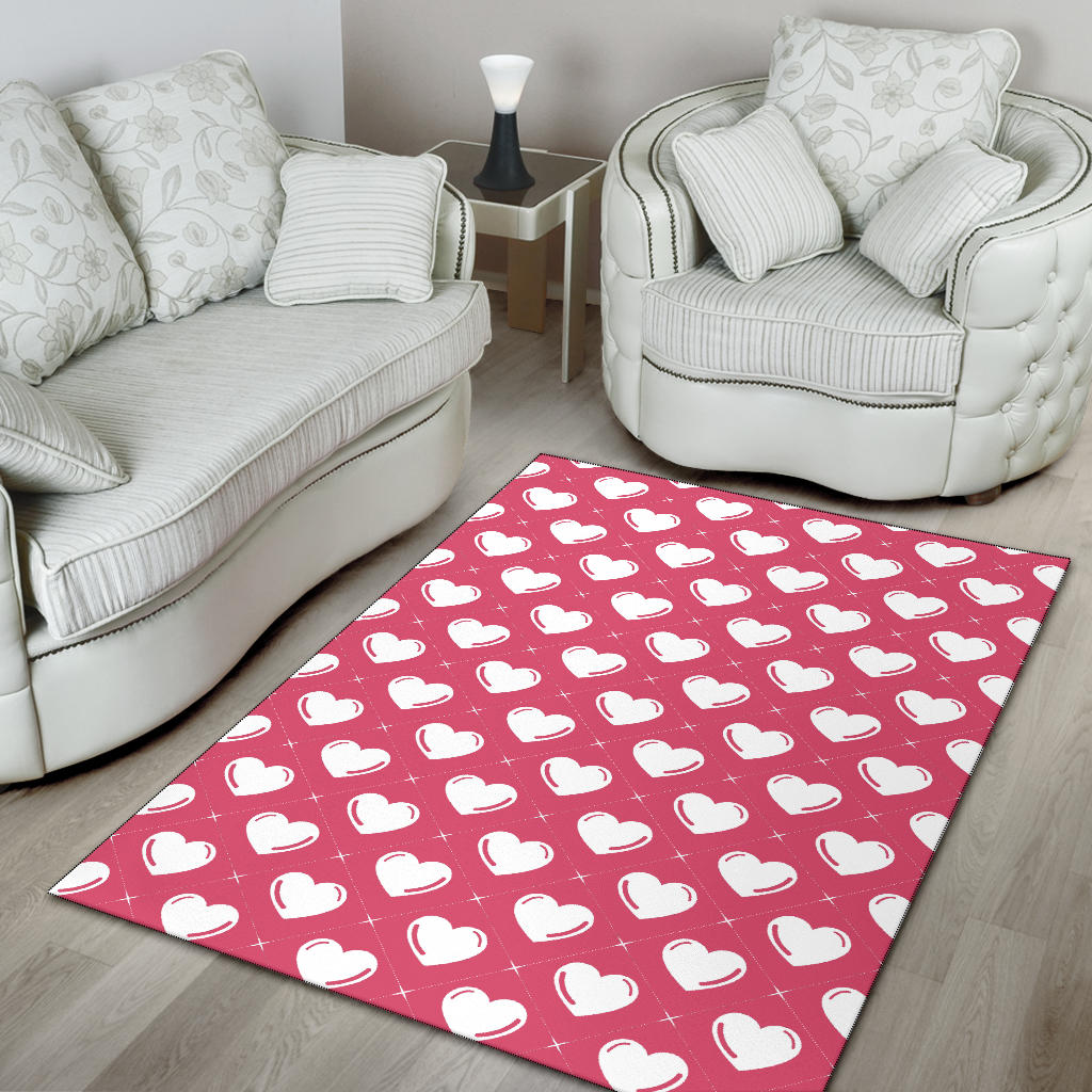 Heart Pattern Print Design HE07 Area Rugs