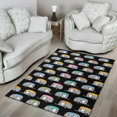 Camper Pattern Camping Themed No 2 Print Area Rugs