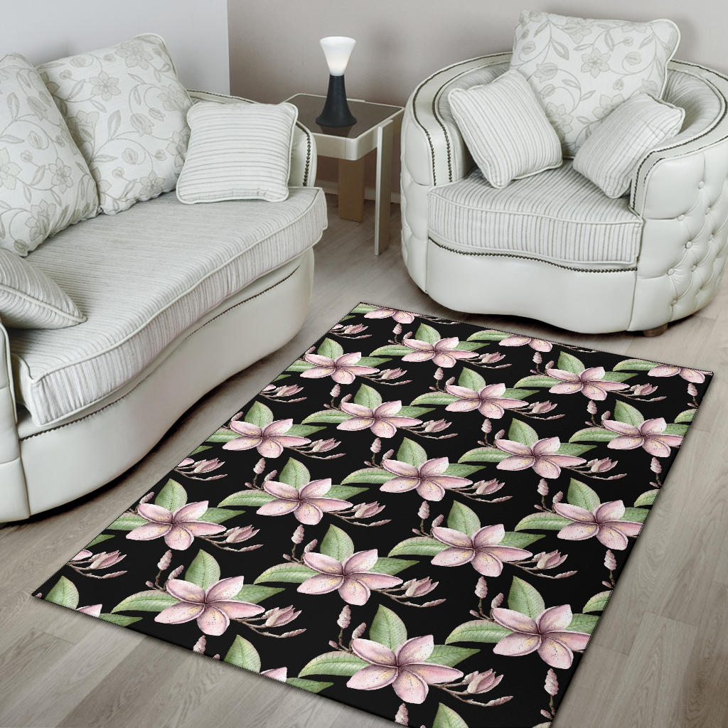 Plumeria Pattern Print Design PM02 Area Rugs