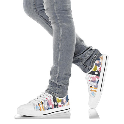 Colorful Horse Pattern White Bottom Low Top Shoes