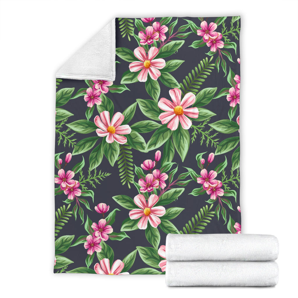 Summer Floral Pattern Print Design SF010 Fleece Blanket