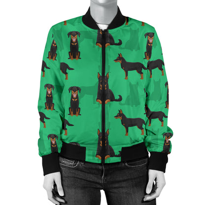 Beauceron Pattern Print Design 01 Women's Bomber Jacket