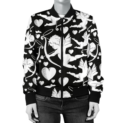 Cupid Pattern Print Design 04 Women's Bomber Jacket