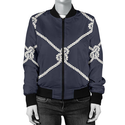 Rope Pattern Print Design A02 Women's Bomber Jacket