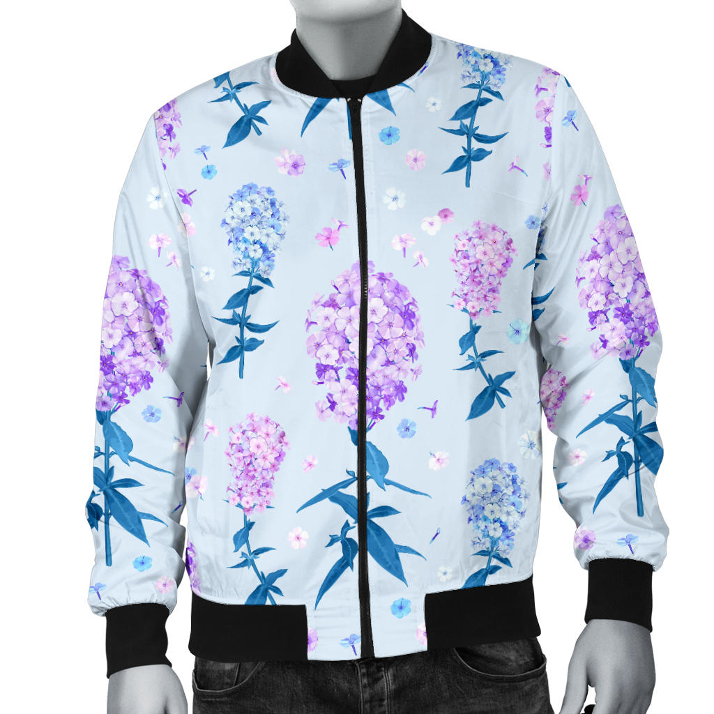 Lilac Pattern Print Design LI05 Men Bomber Jacket