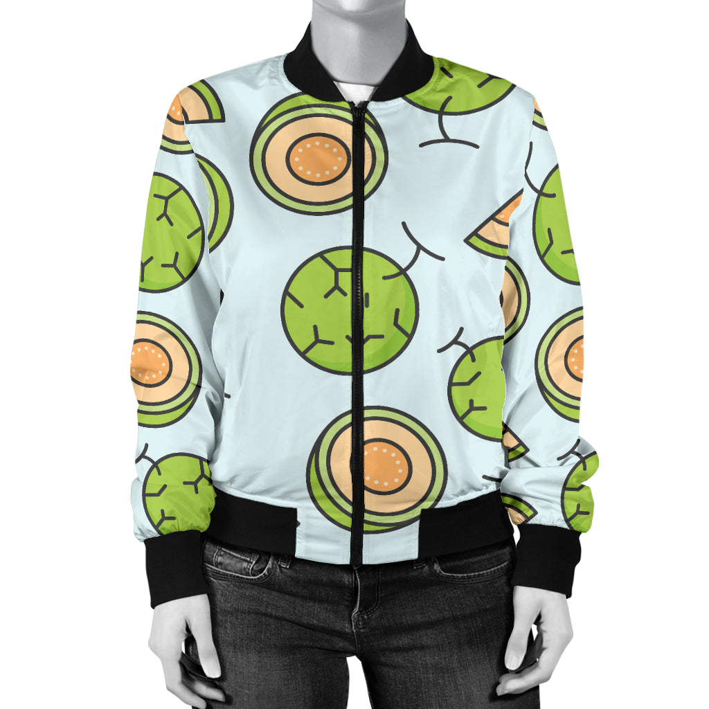 Cantaloupe Pattern Print Design 02 Women's Bomber Jacket