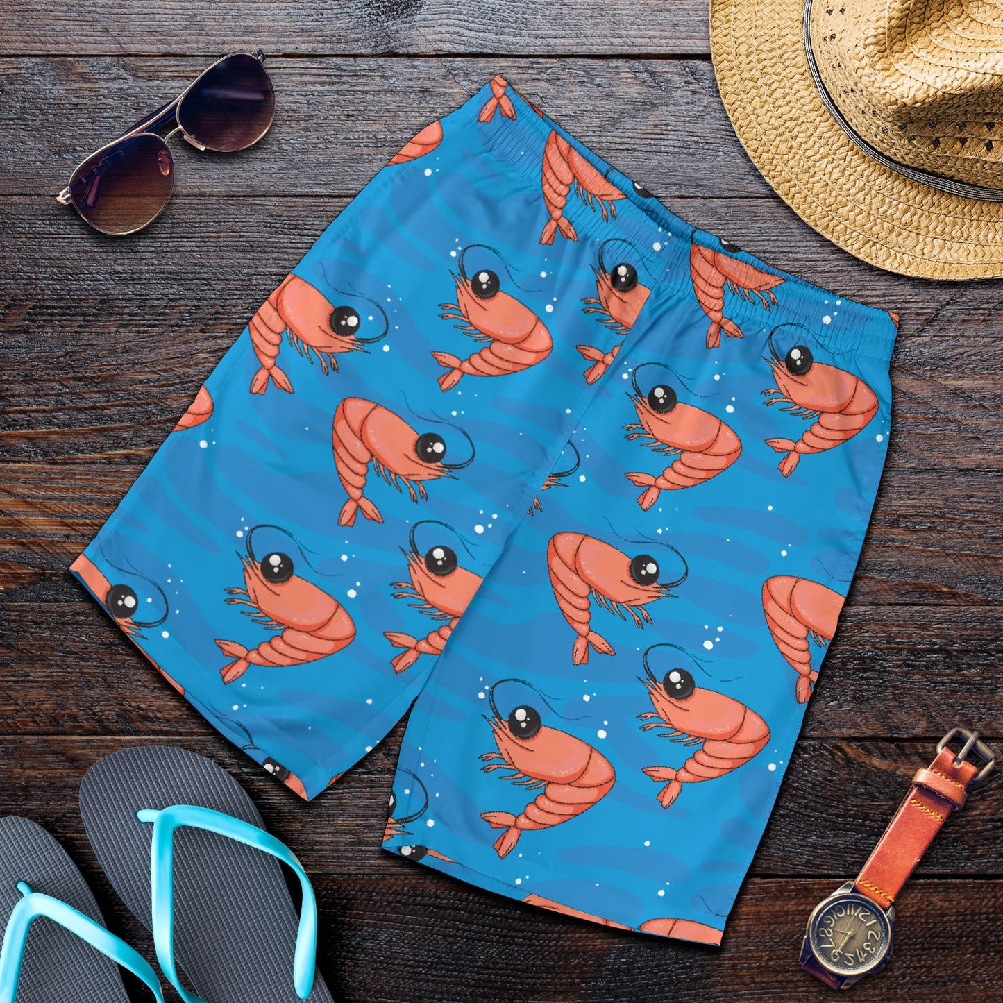 Prawn Cute Pattern Print Design 03 Mens Shorts