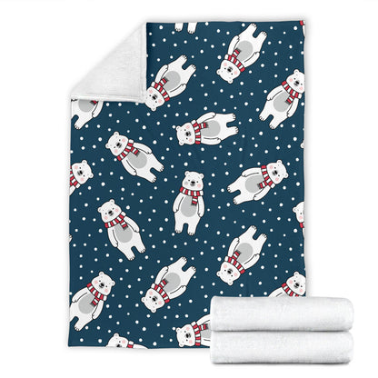 Polar Bear Pattern Print Design PB05 Fleece Blanket