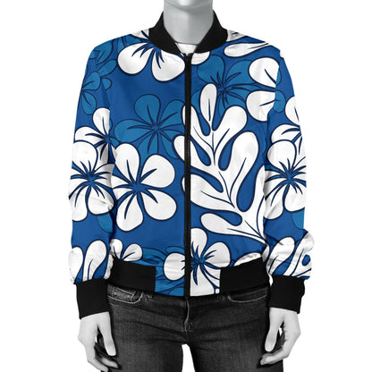Plumeria Pattern Print Design PM015 Women Bomber Jacket