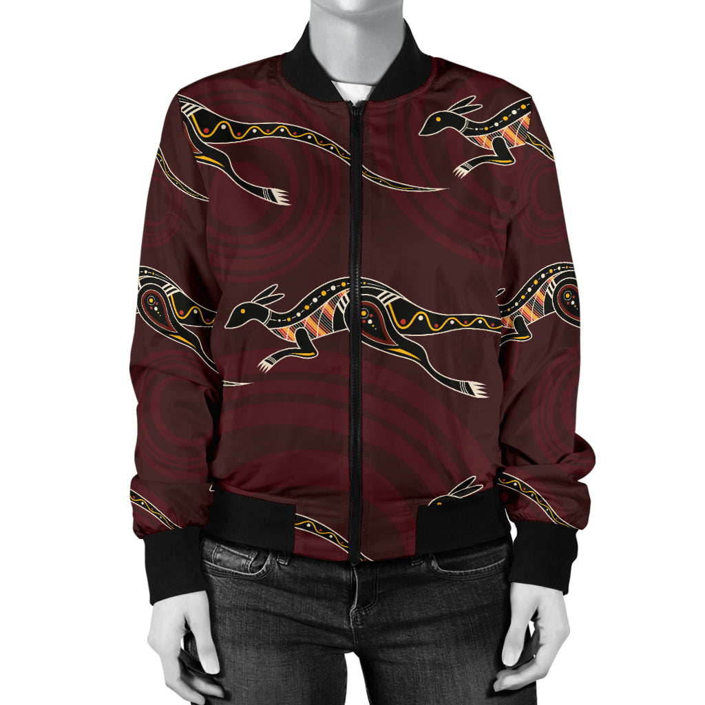 Kangaroos Pattern Print Design 05 Women's Bomber Jacket