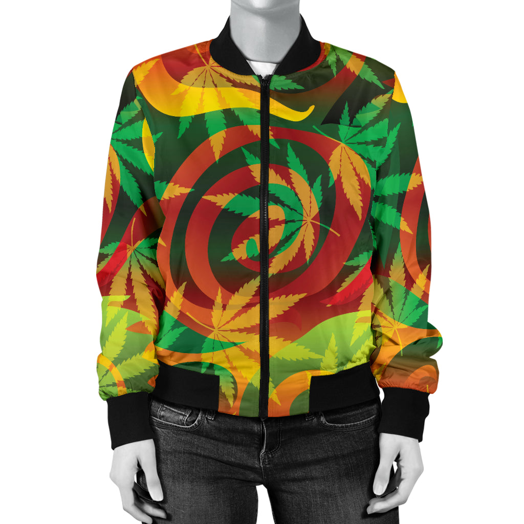 Rastafarian Pattern Print Design A01 Women's Bomber Jacket