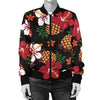 Hawaiian Themed Pattern Print Design H013 Women Bomber Jacket