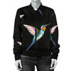 Hummingbird Pattern Print Design 06 Women's Bomber Jacket