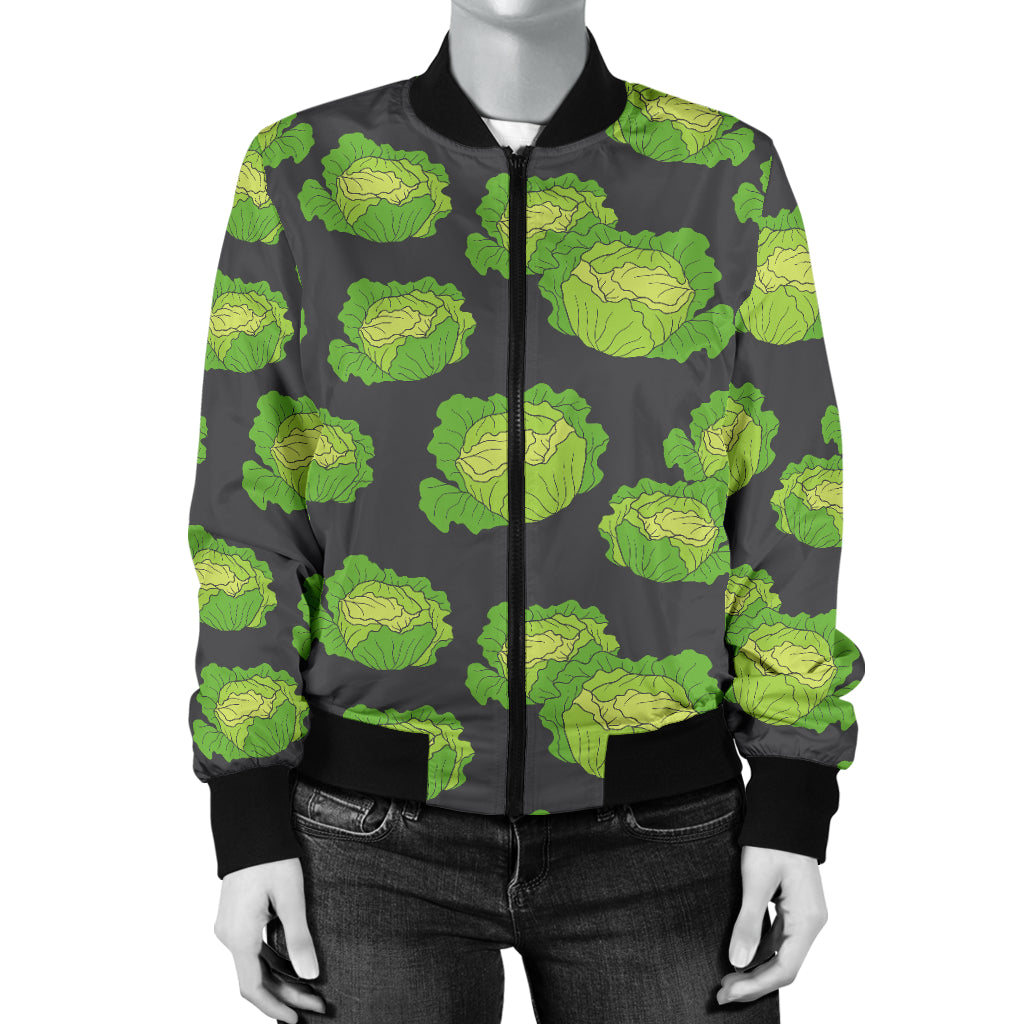 Cabbage Pattern Print Design 01 Women's Bomber Jacket