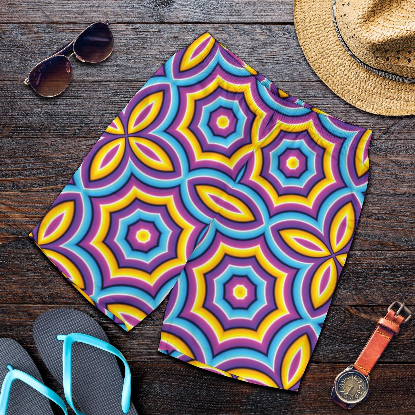 Optical illusion Pattern Print Design A03 Mens Shorts