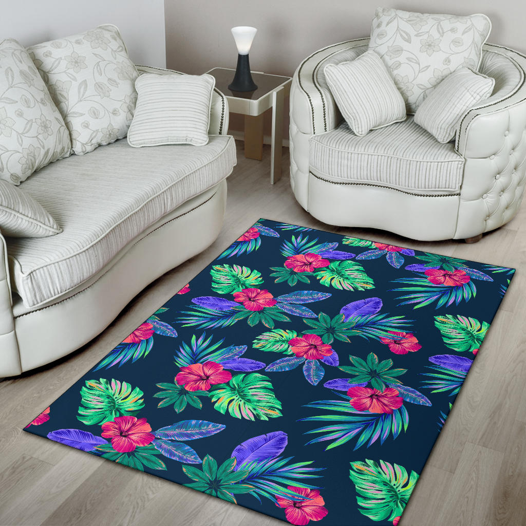 Tropical Flower Pattern Print Design TF09 Area Rugs