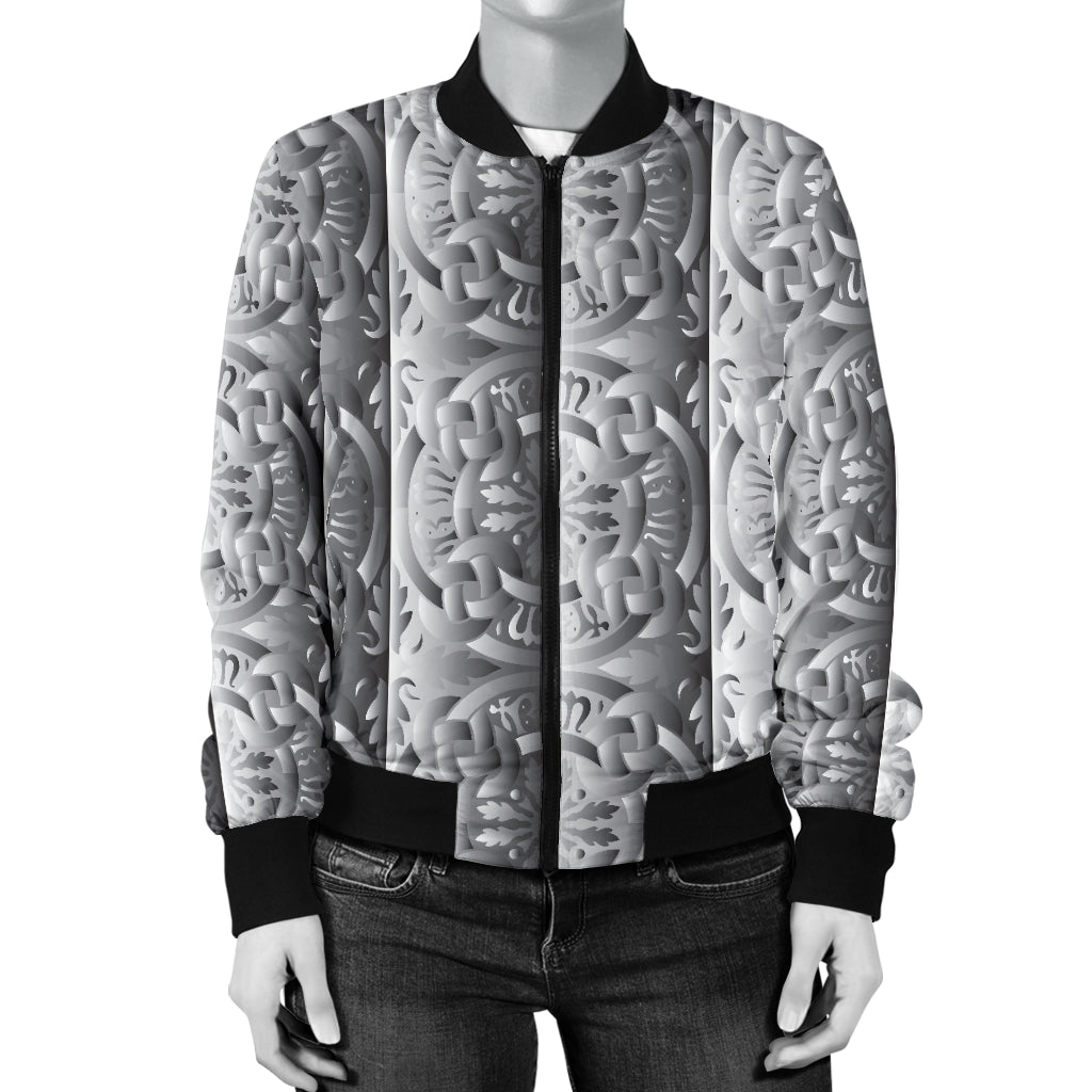 Celtic Pattern Print Design 03 Women's Bomber Jacket