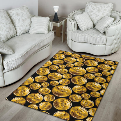 Bitcoin Pattern Print Design DO05 Area Rugs