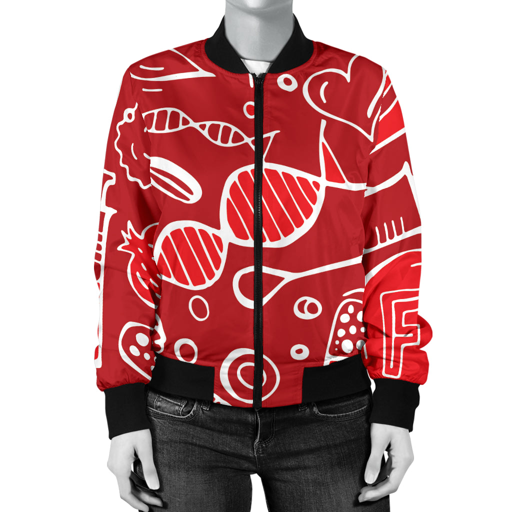 Phlebotomist Pattern Print Design A02 Women's Bomber Jacket