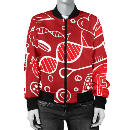 Phlebotomist Pattern Print Design A02 Women's Bomber Jacket
