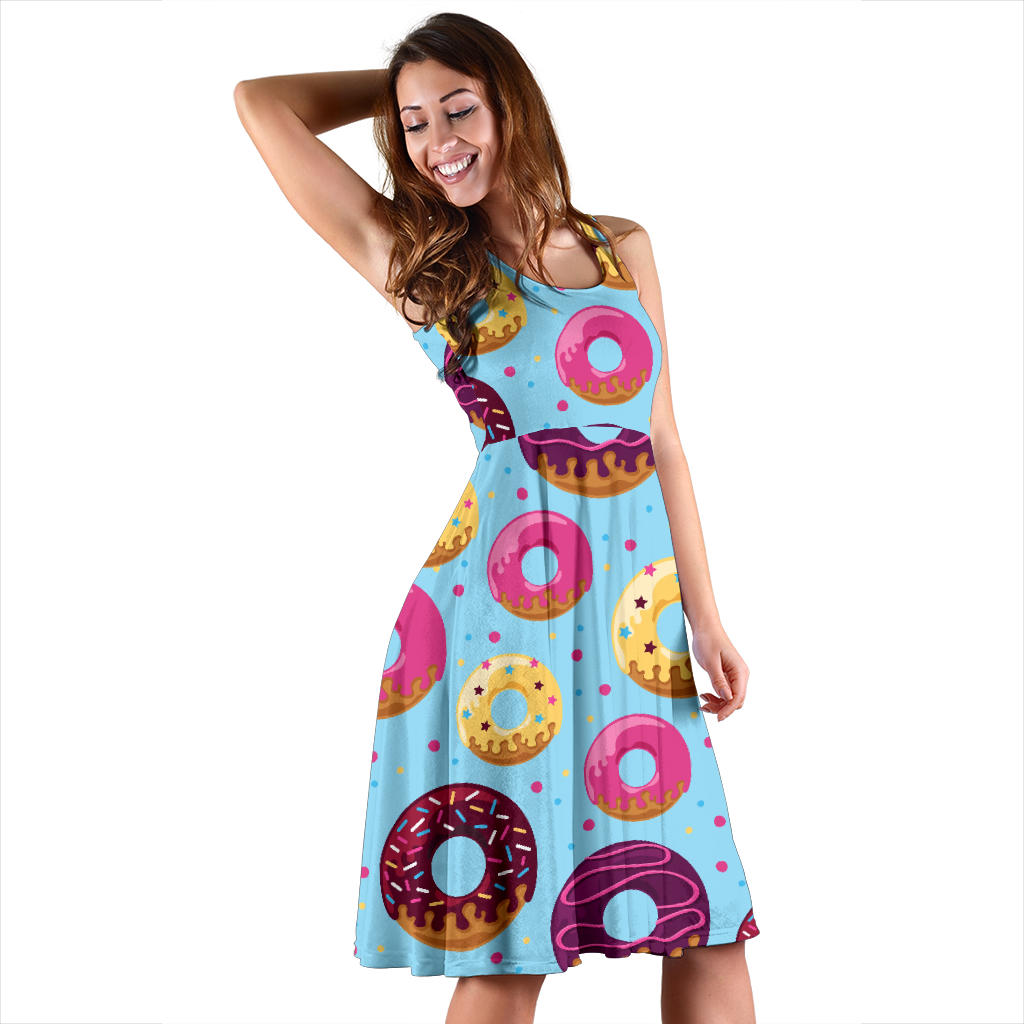 Donut Pattern Print Design DN07 Midi Dress