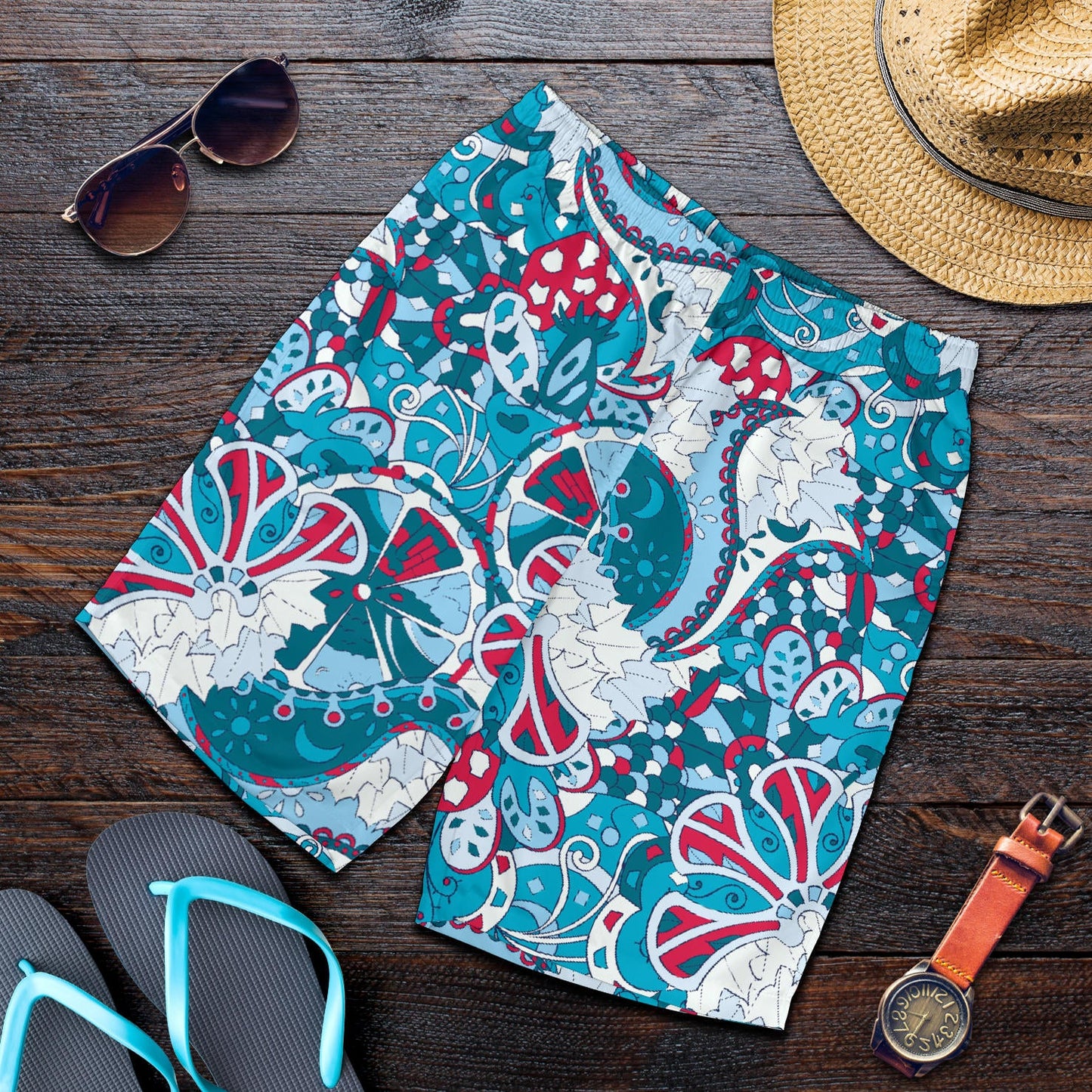 Funky Retro Pattern Print Design A05 Mens Shorts