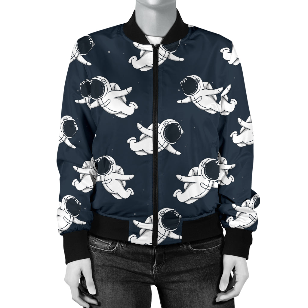 Astronaut Pattern Print Design 02 Women's Bomber Jacket