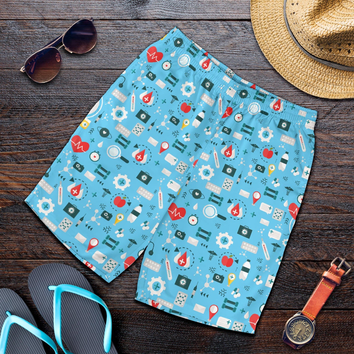 Medical Pattern Print Design 06 Mens Shorts
