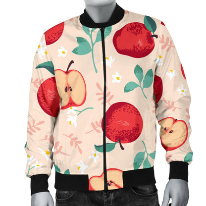 Apple Pattern Print Design AP06 Men Bomber Jacket