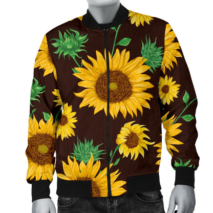 Sunflower Pattern Print Design SF01 Men Bomber Jacket
