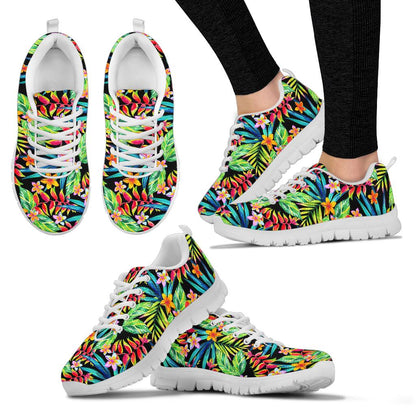 Heliconia Pattern Print Design HL09 Sneakers White Bottom Shoes