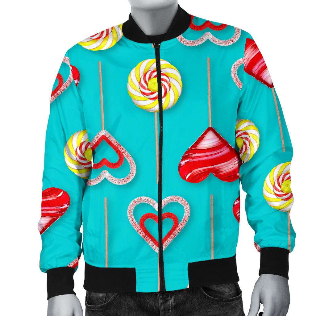Lollipop Pattern Print Design LL06 Men Bomber Jacket