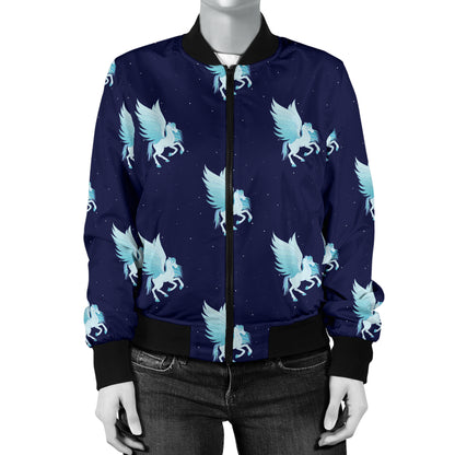 Pegasus Pattern Print Design 03 Women's Bomber Jacket