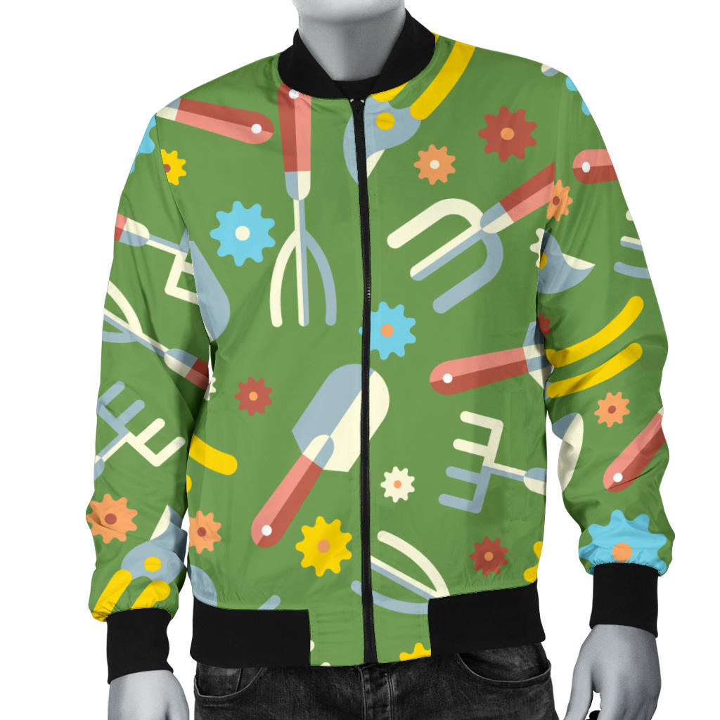 Gardening Pattern Print Design G06 Men Bomber Jacket