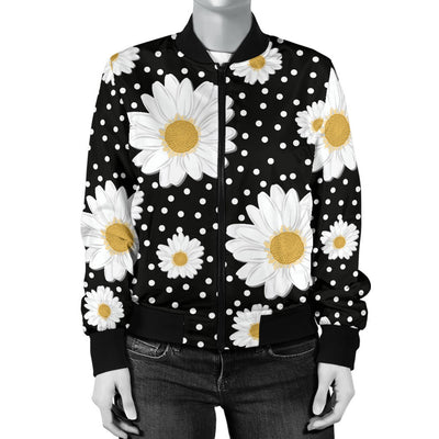 Daisy Pattern Print Design DS02 Women Bomber Jacket