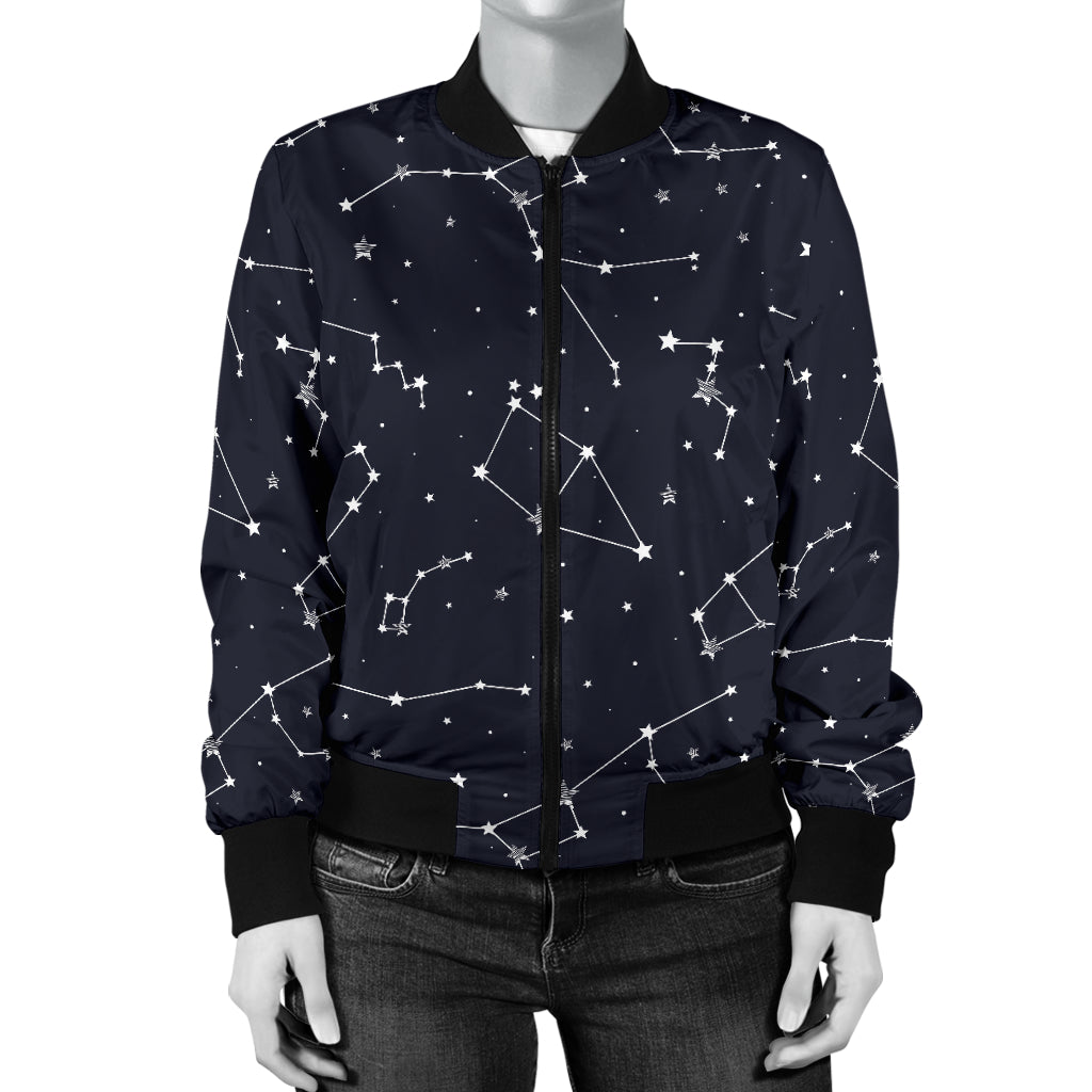 Constellation Pattern Print Design 03 Women's Bomber Jacket