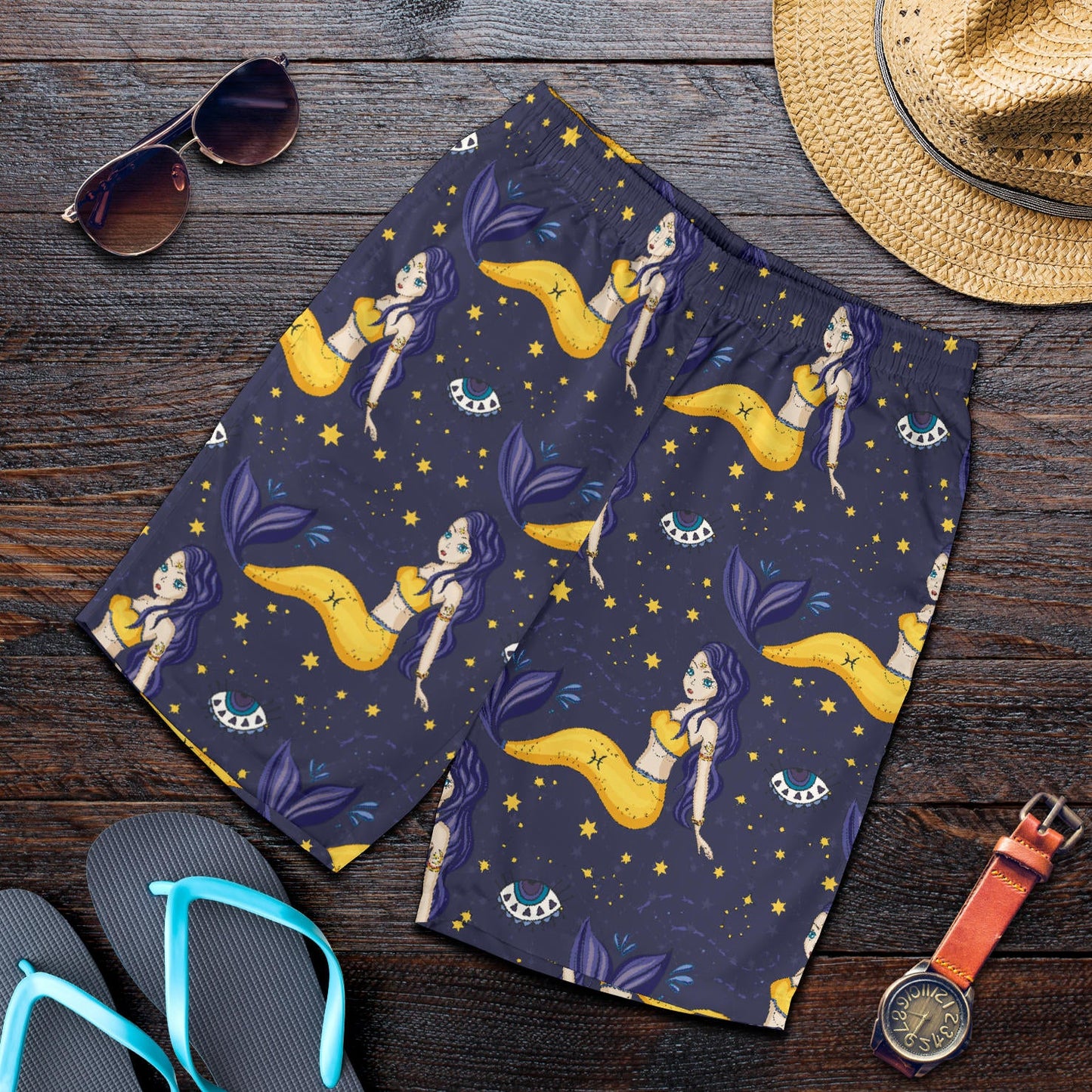 Pisces Pattern Print Design A04 Mens Shorts
