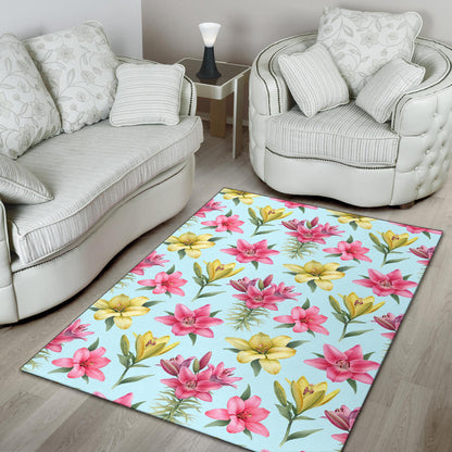 Lily Pattern Print Design LY010 Area Rugs
