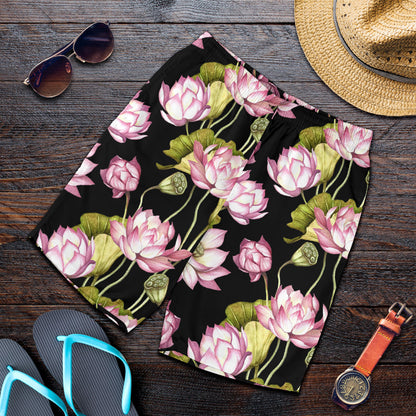 Water Lily Pattern Print Design WL06 Mens Shorts