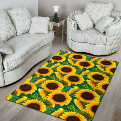 Sunflower Pattern Print Design SF02 Area Rugs