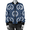 Anchor Pattern Print Design 04 Women's Bomber Jacket