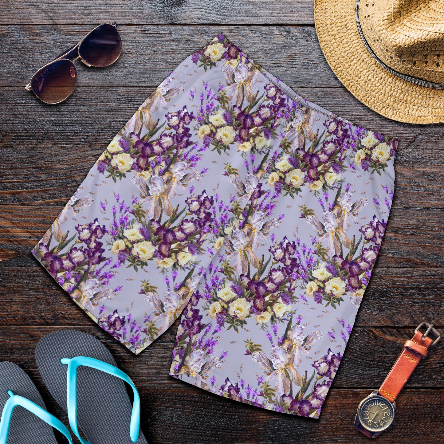 Iris Pattern Print Design IR07 Mens Shorts