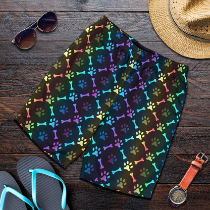 Paw Rainbow Pattern Print Design A01 Mens Shorts