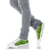 Green Kelly Camo Print White Bottom Low Top Shoes
